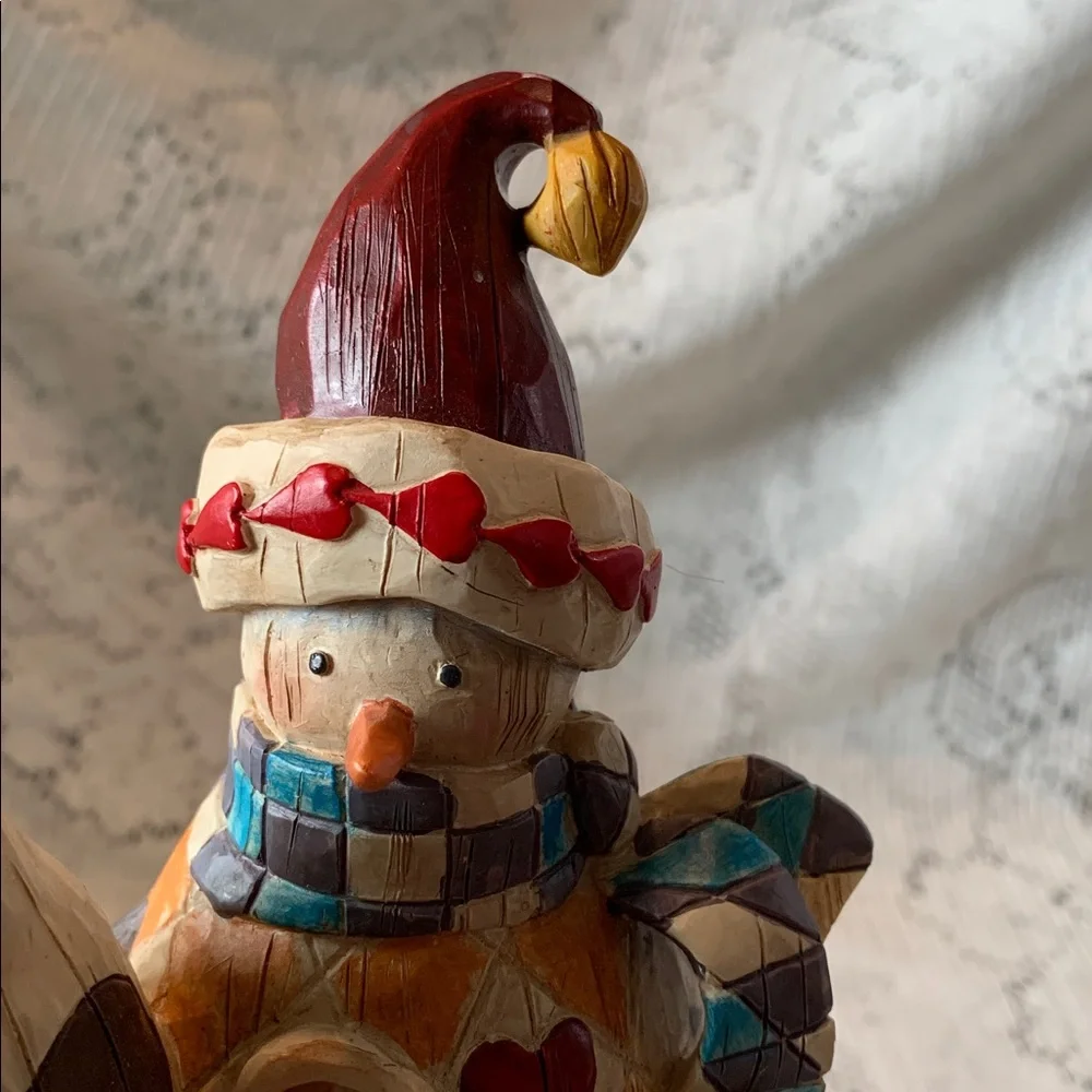 JIM SHORE SNOWMAN CAT WINTER'S FRIEND 112244 HEARTWOOD CREEK FIGURINE 2003